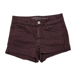 Hi Rise Shortie Shorts Trendy American Eagle Super Stretch Cuffed Size 4 Womens